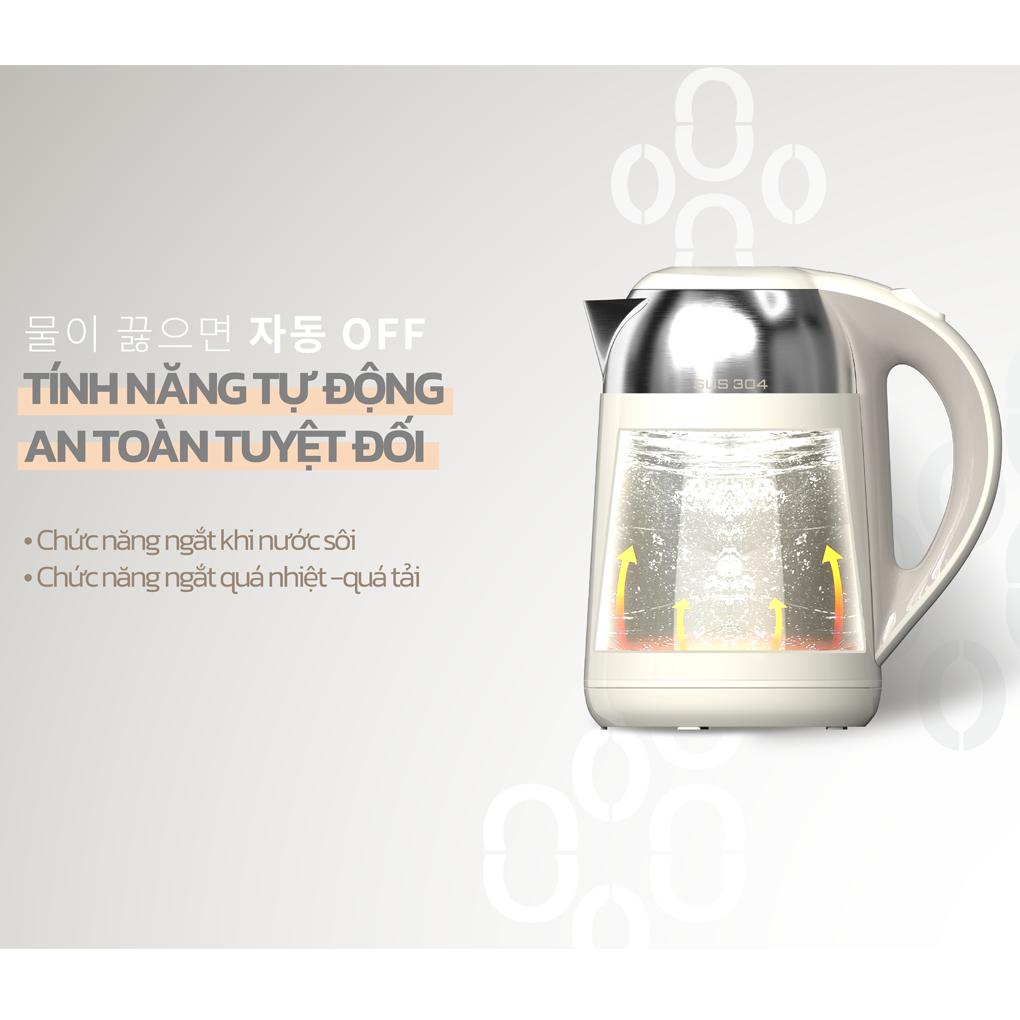 Ấm Siêu Tốc Hawonkoo KEH-181 1.8 Lít 13