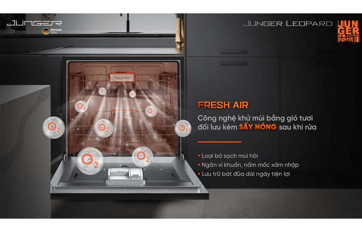 Máy Rửa Bát Junger Leopard DWJ-136-VG - Xuất Xứ Thái Lan 11
