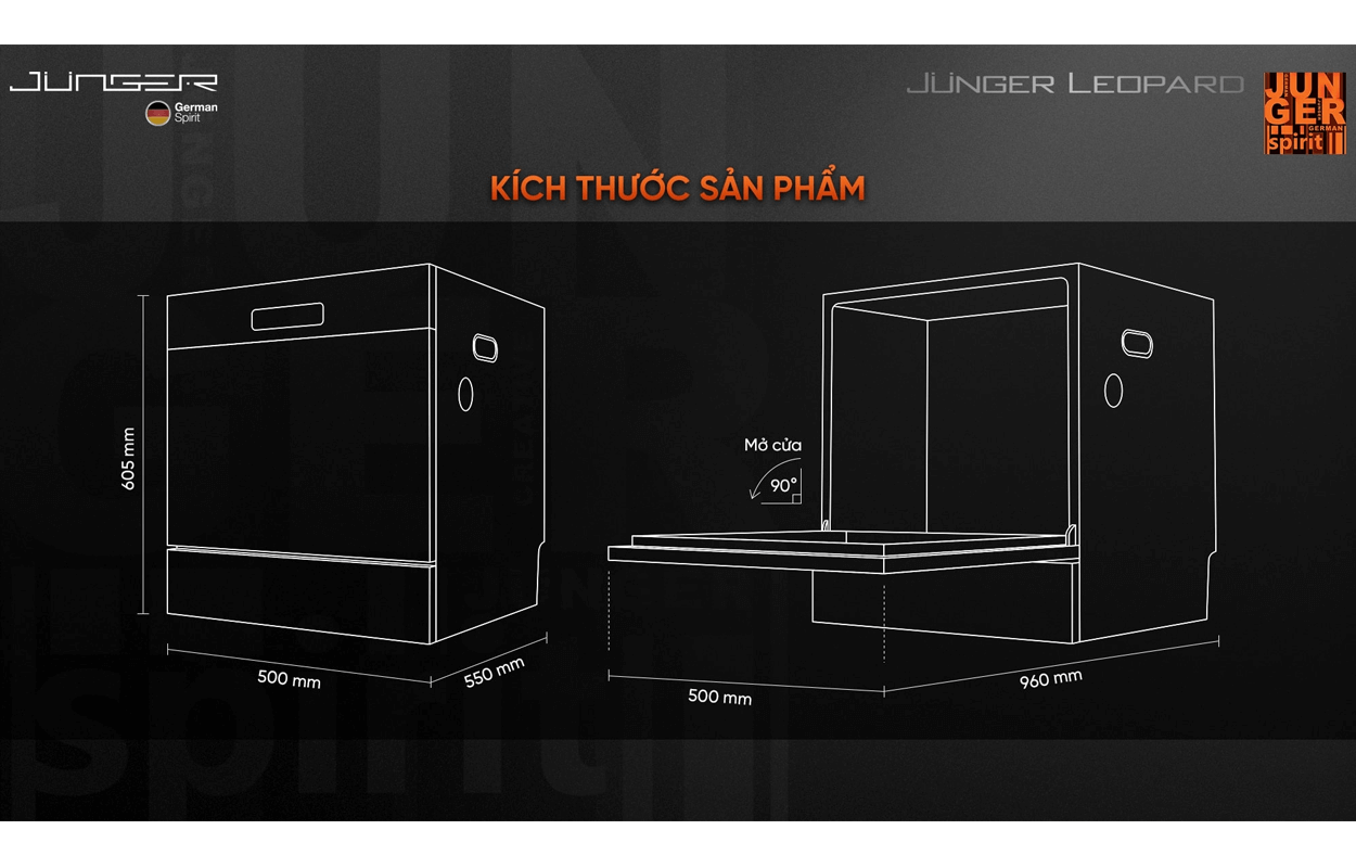 Máy Rửa Bát Junger Leopard DWJ-136-VG - Xuất Xứ Thái Lan 15