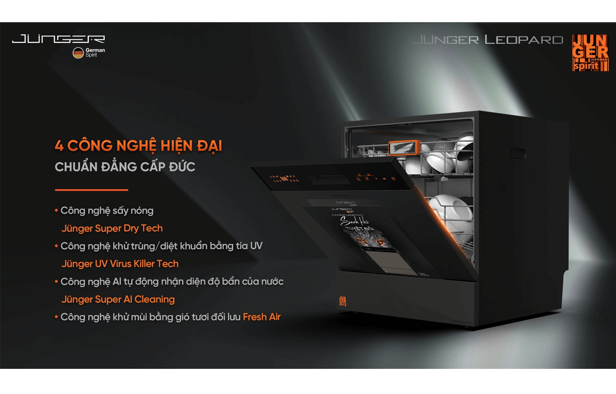 Máy Rửa Bát Junger Leopard DWJ-136-VG - Xuất Xứ Thái Lan 4