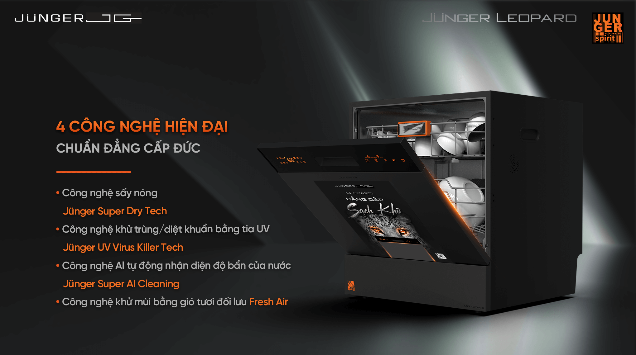 Máy Rửa Bát Junger Leopard DWJ-136-VG - Xuất Xứ Thái Lan 13