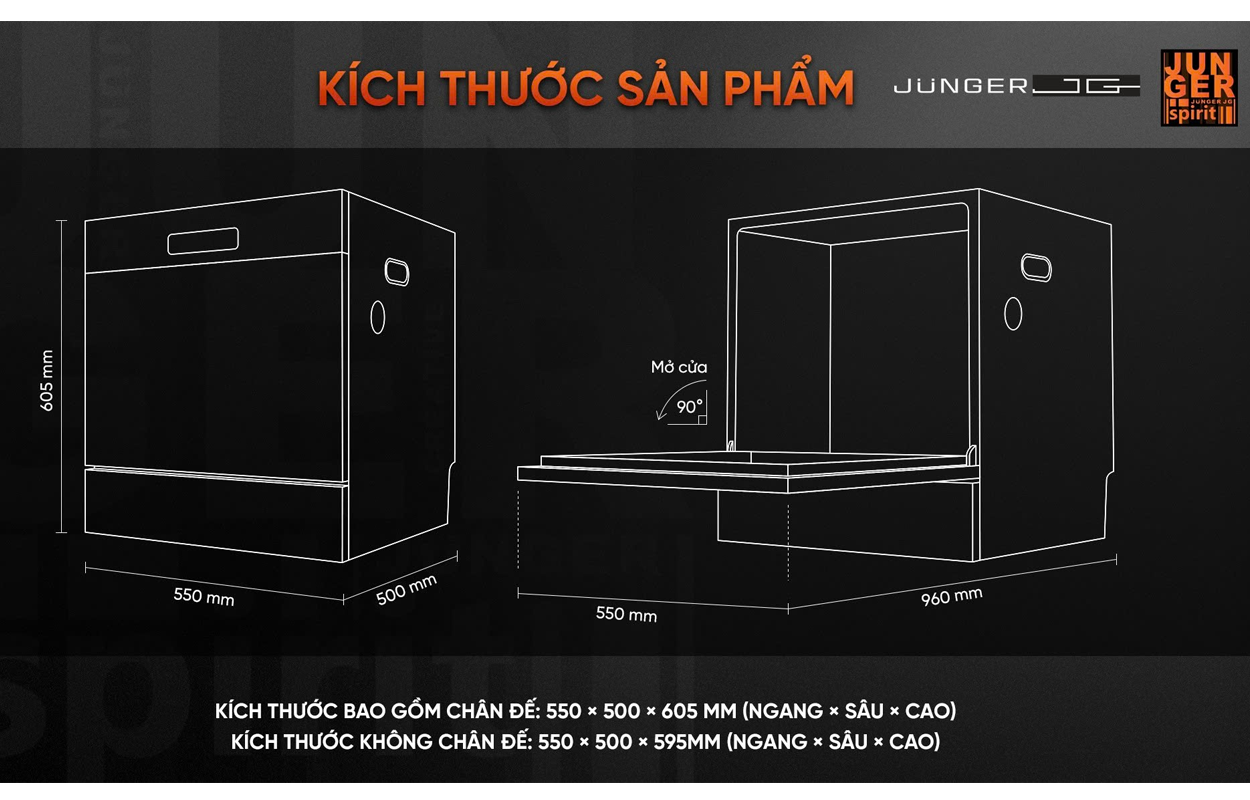 Máy Rửa Bát Junger Leopard DWJ-136-VG - Xuất Xứ Thái Lan 16