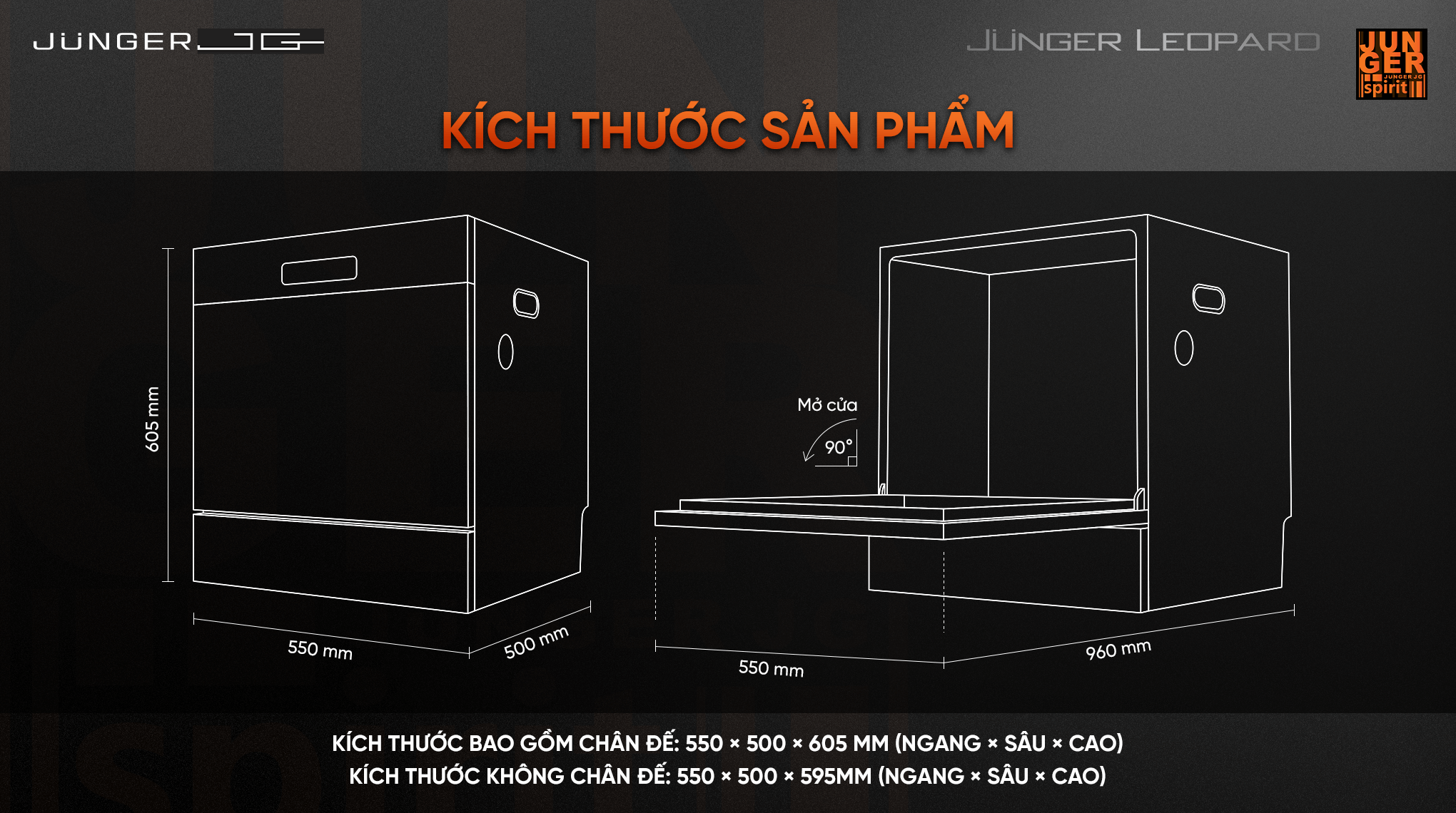 Máy Rửa Bát Junger Leopard DWJ-136-VG - Xuất Xứ Thái Lan 5