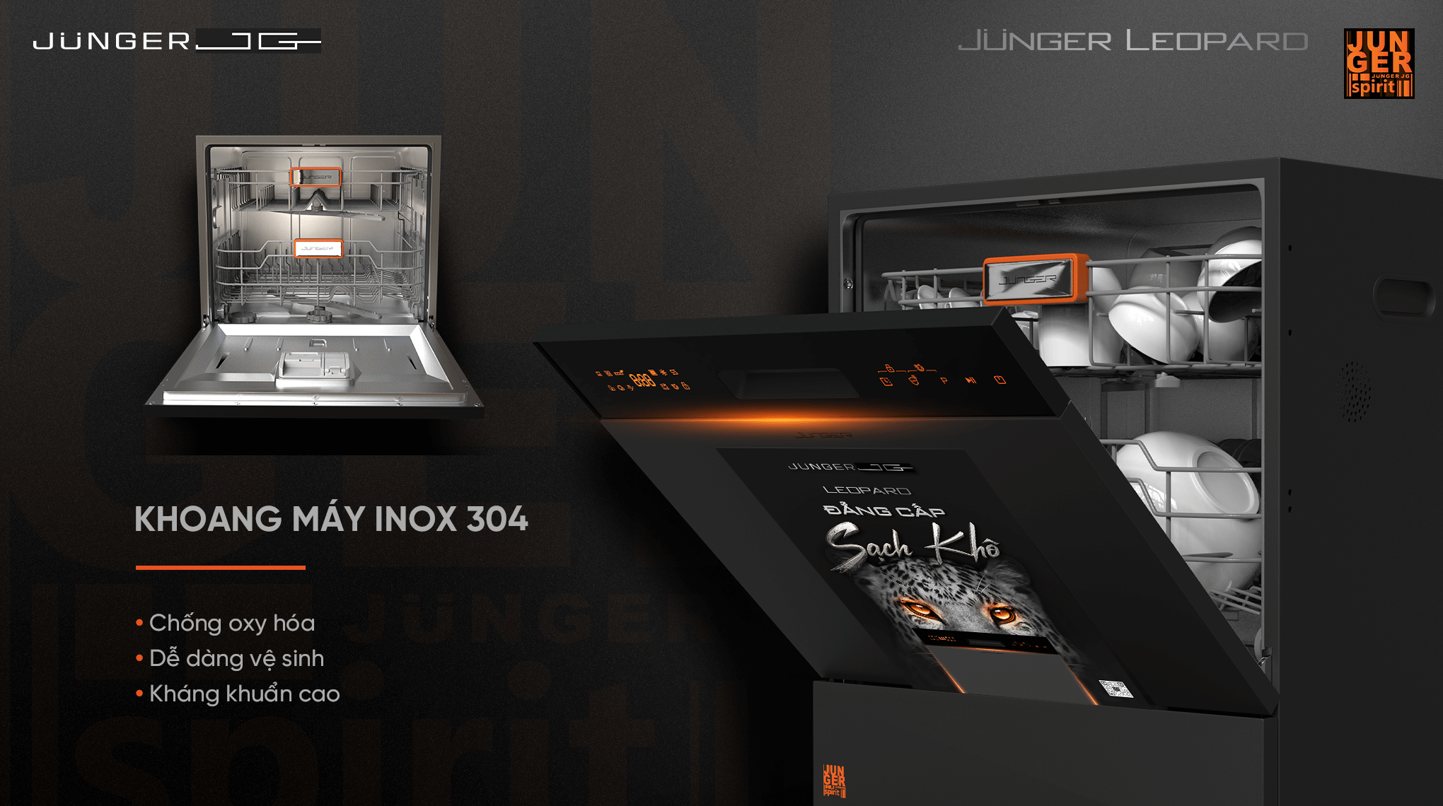 Máy Rửa Bát Junger Leopard DWJ-136-VG - Xuất Xứ Thái Lan 8