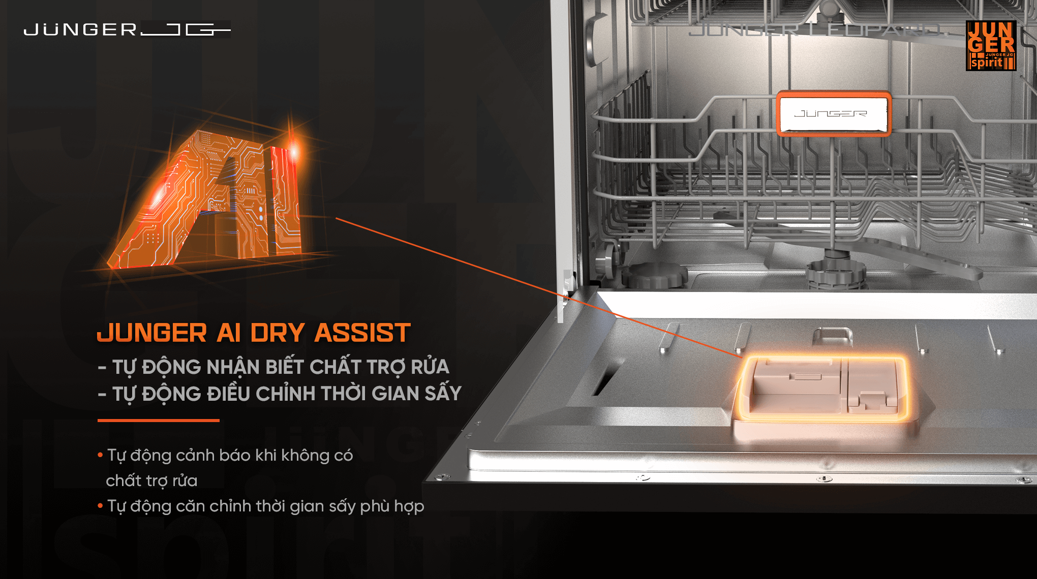 Máy Rửa Bát Junger Leopard DWJ-136-VG - Xuất Xứ Thái Lan 7