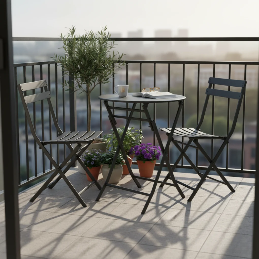 Bộ Bàn Xếp Garden ECOMTC Đen