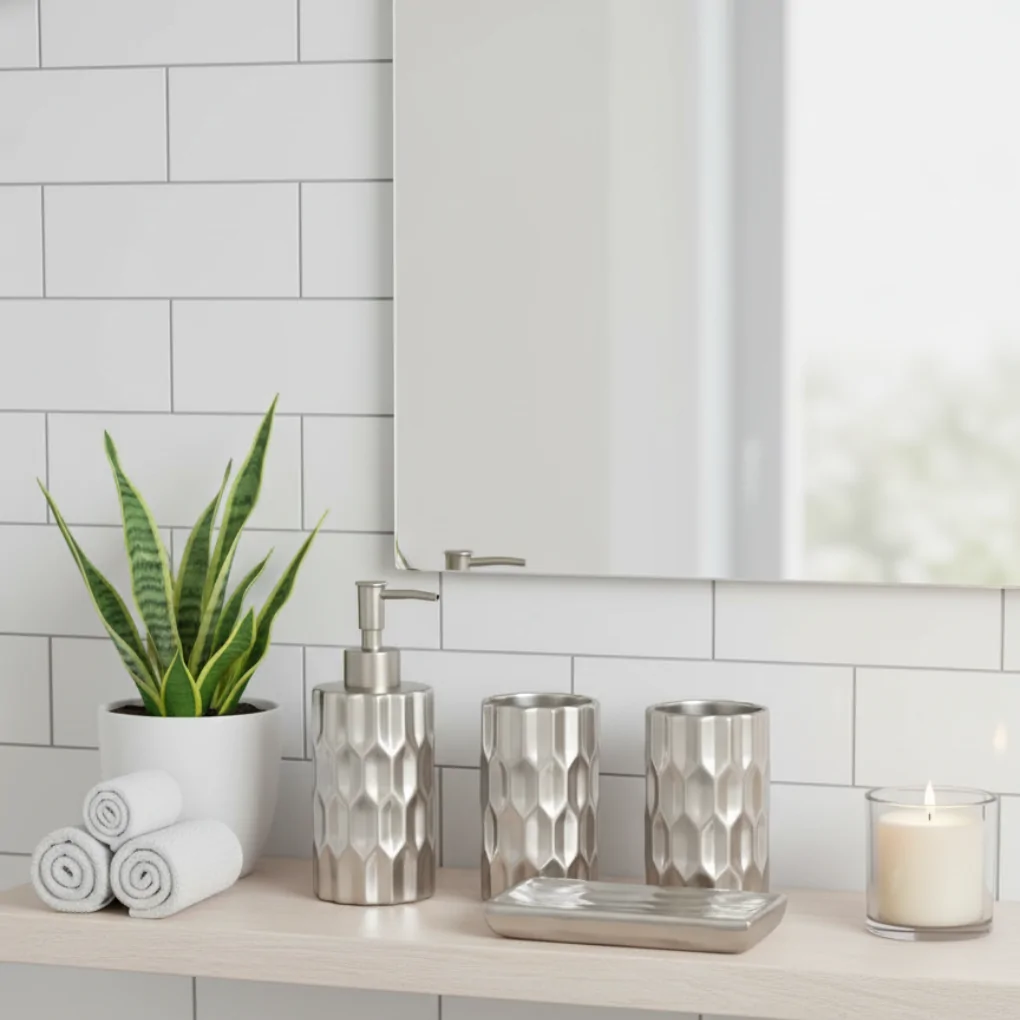 Bộ Phòng Tắm (4 món) ECOBS20251 Bạc