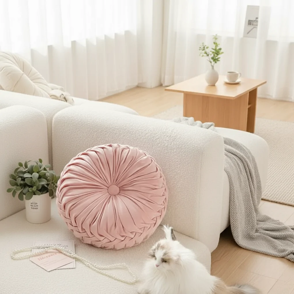 Gối Tựa Tròn ECOEC2 Hồng