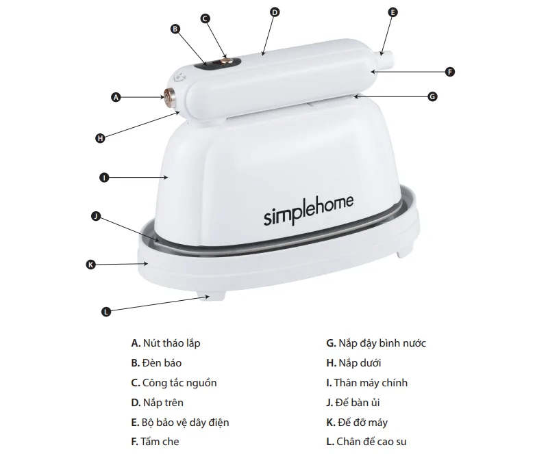 Bàn Ủi Hơi Nước Cầm Tay Simplehome SWS-528S 1