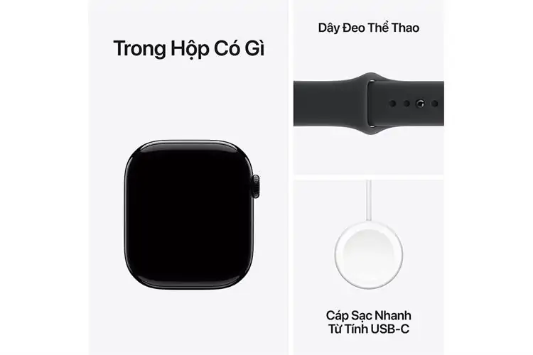 Apple Watch Series 11 GPS + Cellular 42mm Viền Nhôm Dây Thể Thao, Đen 1