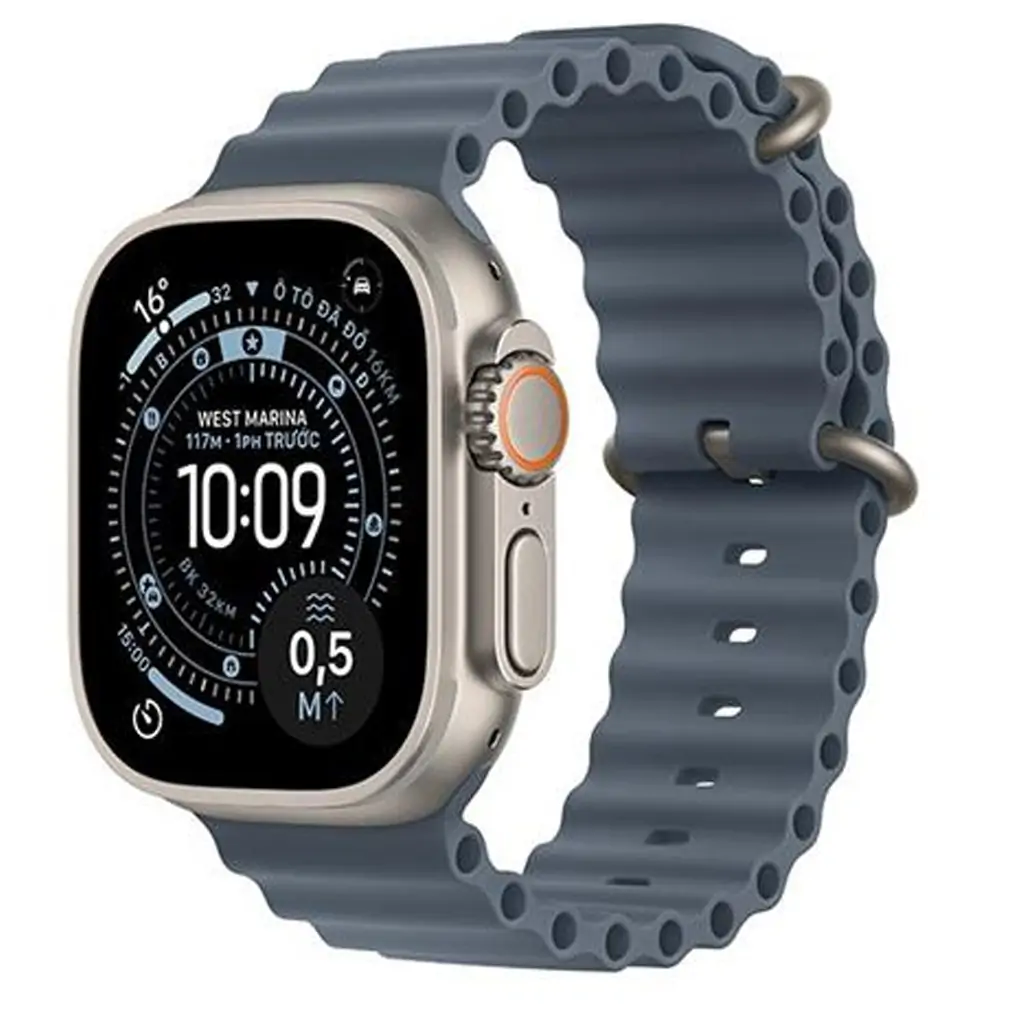 Apple Watch Ultra 3 GPS + Cellular 49mm Natural Titanium Case with Anchor Blue Ocean Band