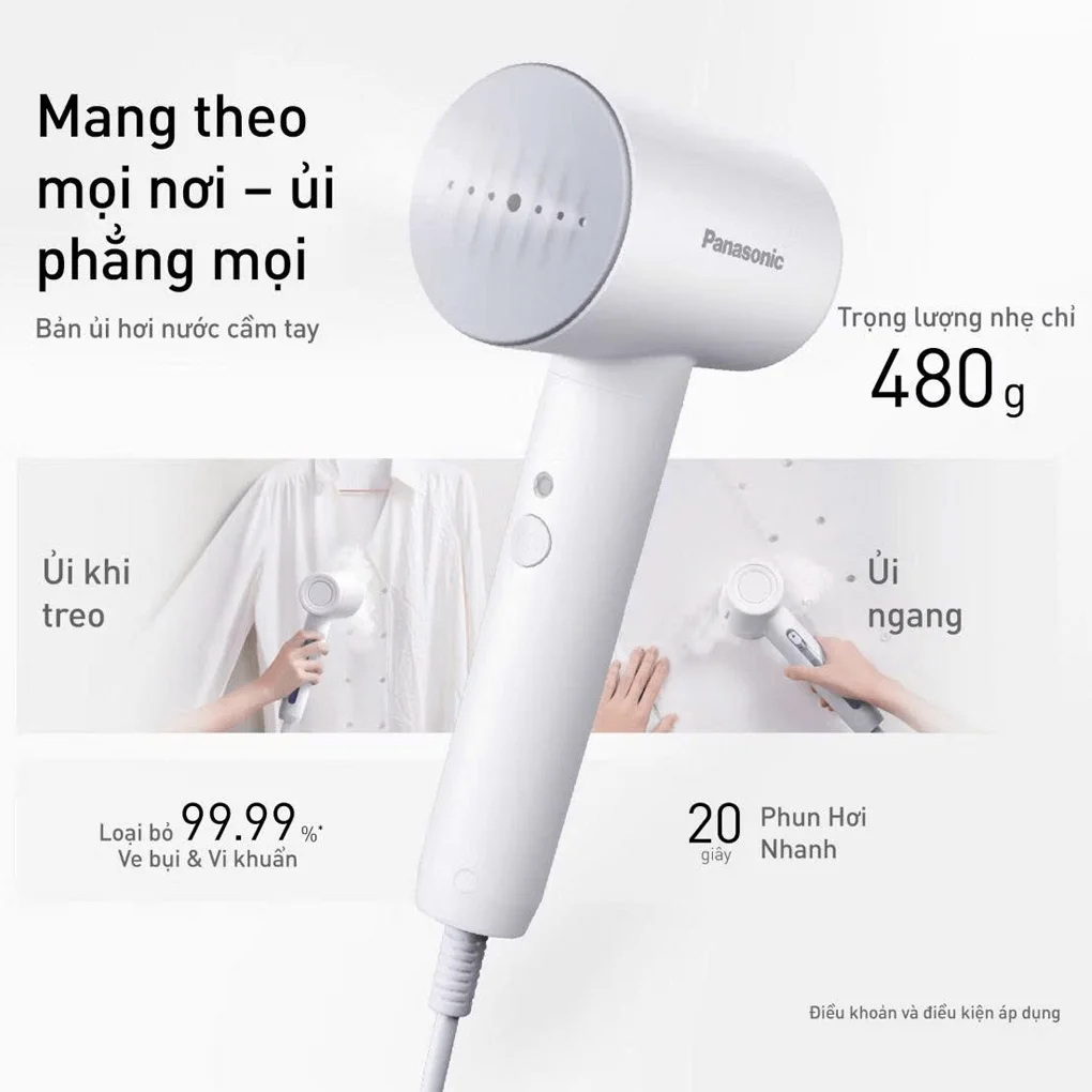 Bàn Ủi Hơi Nước Cầm Tay Panasonic NI-GHD021WRA 6