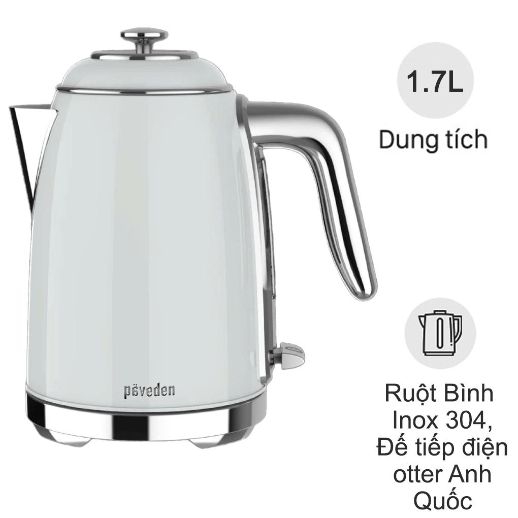 Ấm Đun Si&ecirc;u Tốc PKT-1718GR 1.7 L&iacute;t