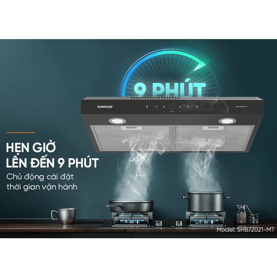 Máy Hút Mùi Kính Thẳng Sunhouse SHB72021-MT 10