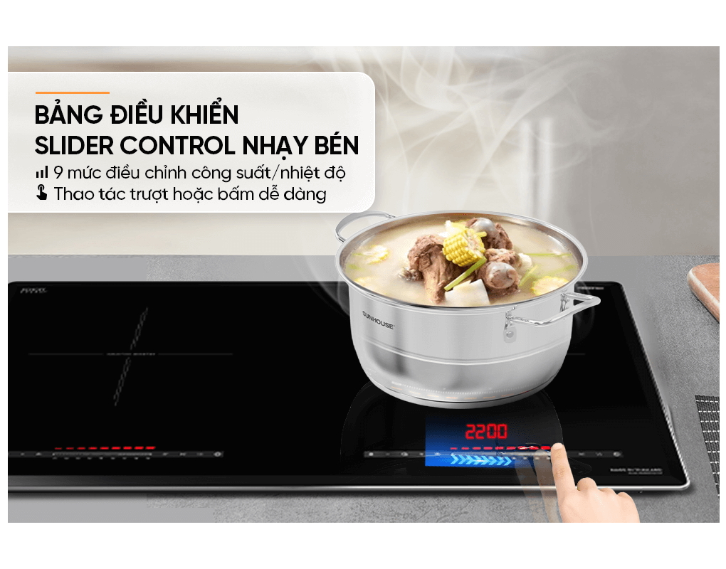 Bếp Đôi Điện Từ Sunhouse Mama MMB82102-TMT - Xuất Xứ Thái Lan 9