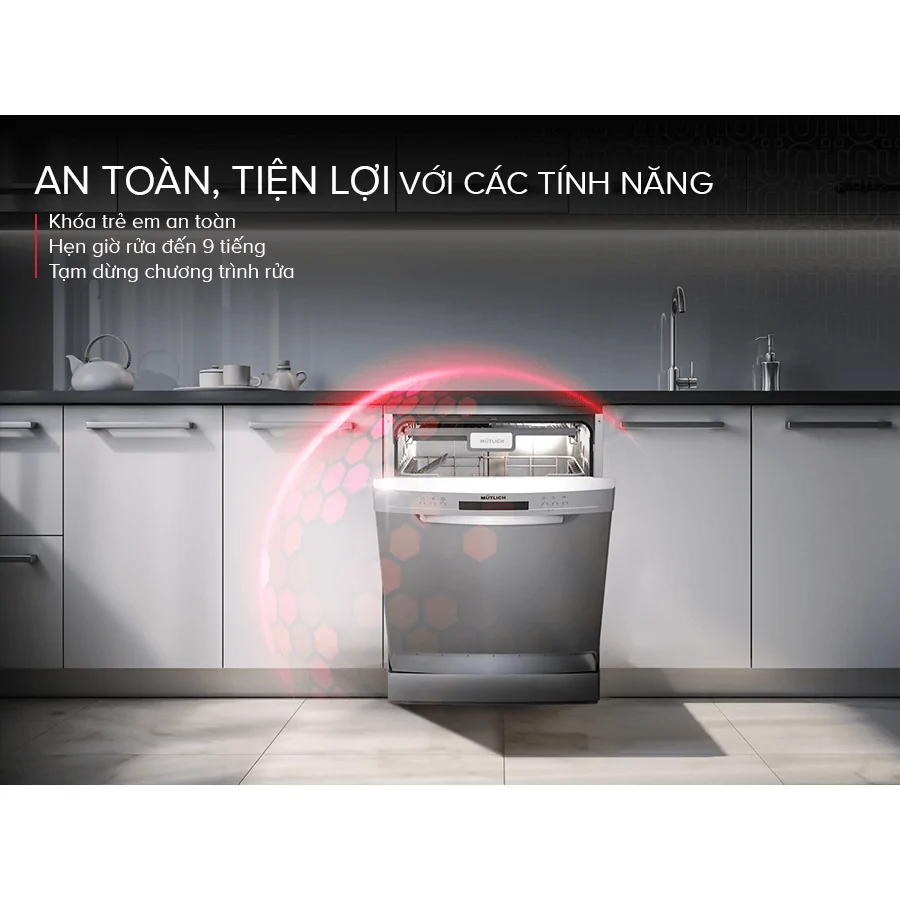 Máy Rửa Bát Mutlich MSM6814I - Xuất Xứ Malaysia 6