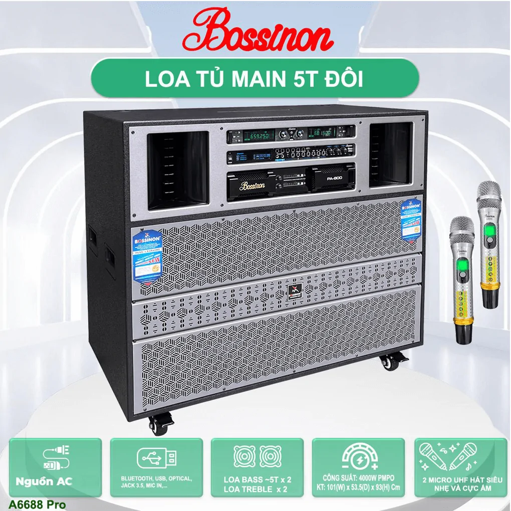Loa Kéo Tủ Điện BOSSINON A6688 Pro 0