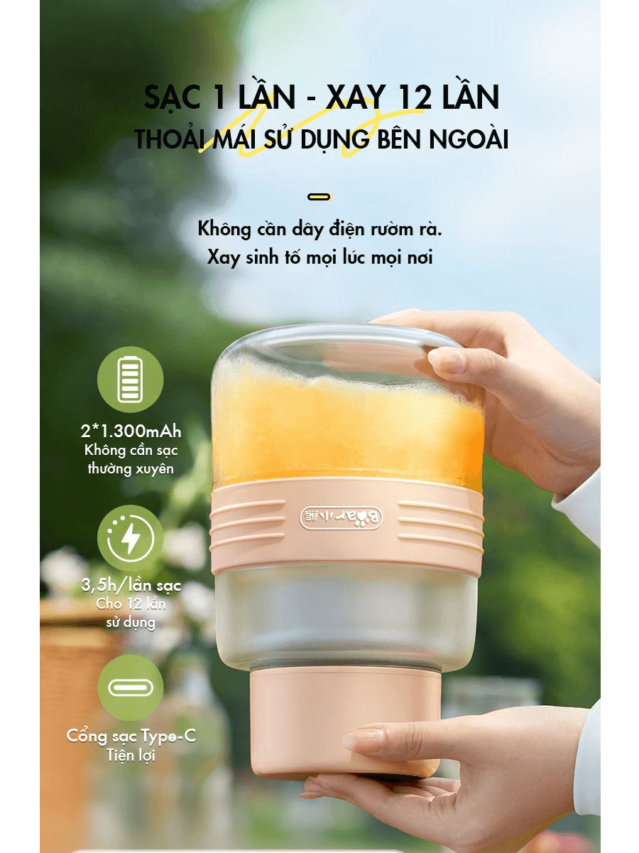 Máy Xay Sinh Tố Cầm Tay Bear LLJ-P10X5 13