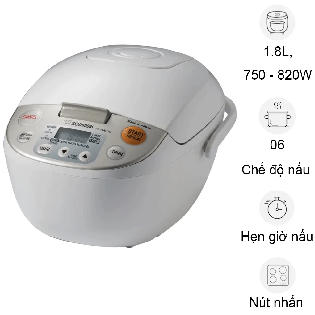 Nồi Cơm Điện Zojirushi NL-AAQ18 1.8 Lít - Xuất Xứ Nhật Bản