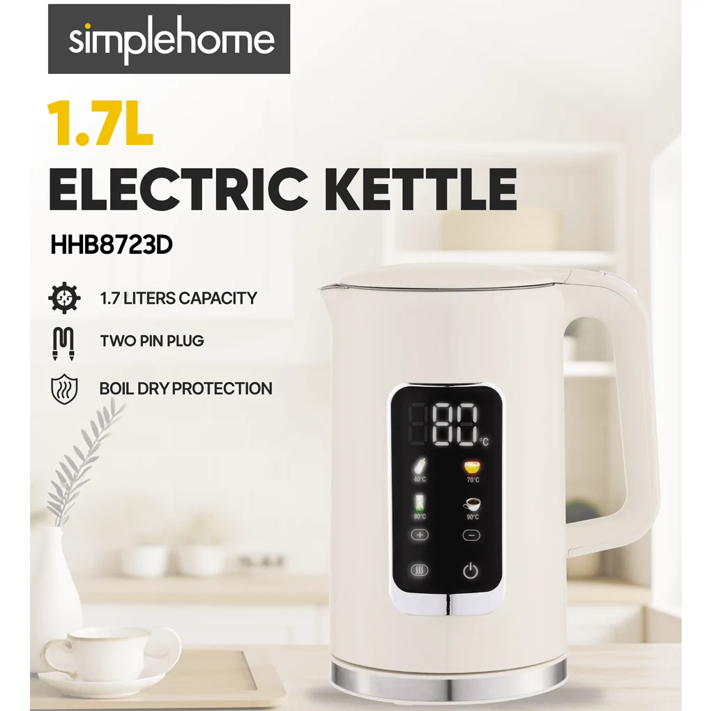 Bình Đun Siêu Tốc 2 Lớp Simplehome HHB8723D Màu Kem 7