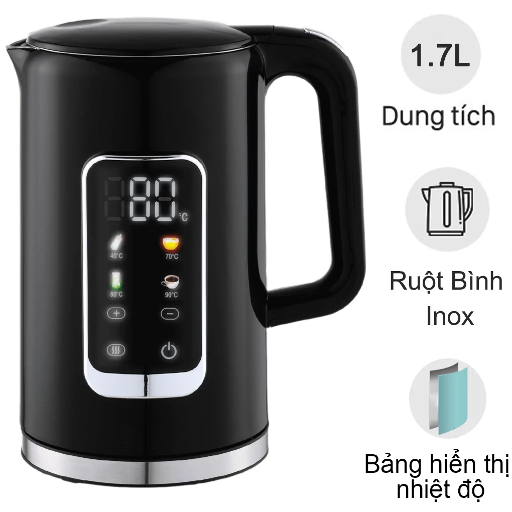 Bình Đun Siêu Tốc 2 Lớp Simplehome HHB8723D Màu Đen