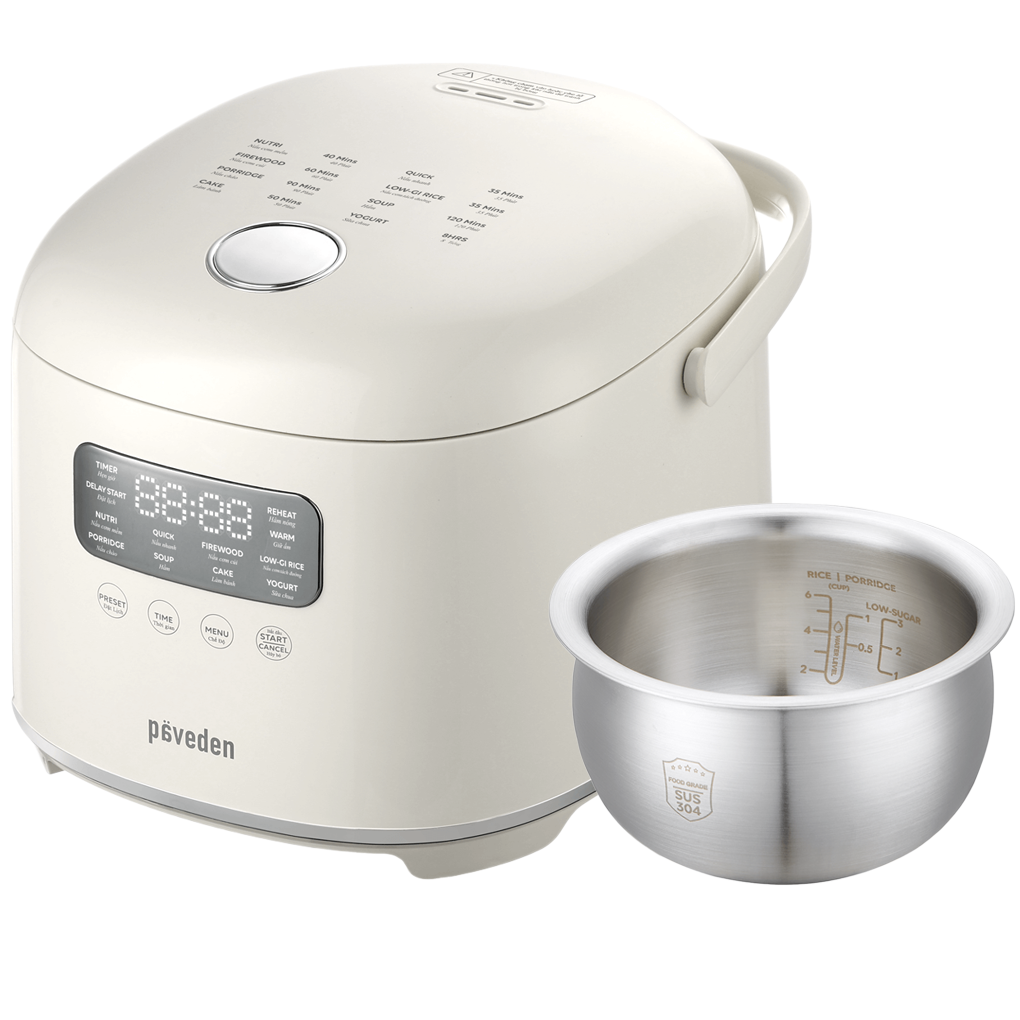 Nồi Cơm Điện Tử 3D Tách Đường Paveden Retro PR-3D12LSBE 1.2 Lít 0