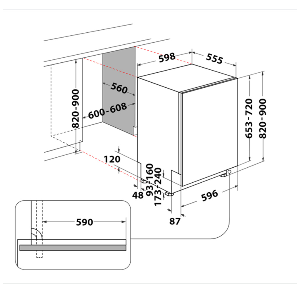 Máy Rửa Chén Âm Tủ Whirlpool WIO 3T133P 13 Bộ Xuất Xứ Châu Âu 9
