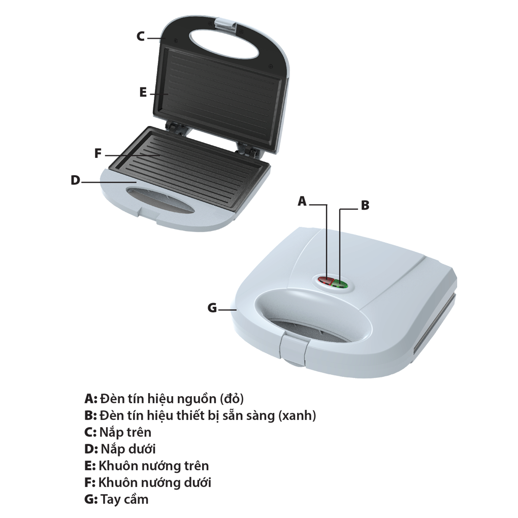 Máy Kẹp Nướng Bánh Sandwich Simplehome SLS1058 2