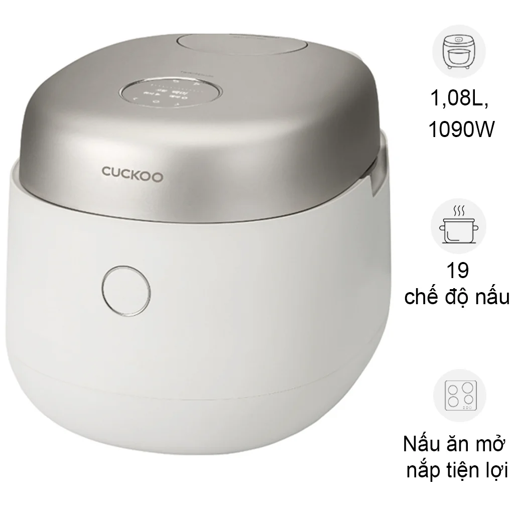 Nồi Cơm Điện Tử Áp Suất Cao Tần Cuckoo CRP-NHTR0610FGW 1.08 Lít - Xuất Xứ Hàn Quốc