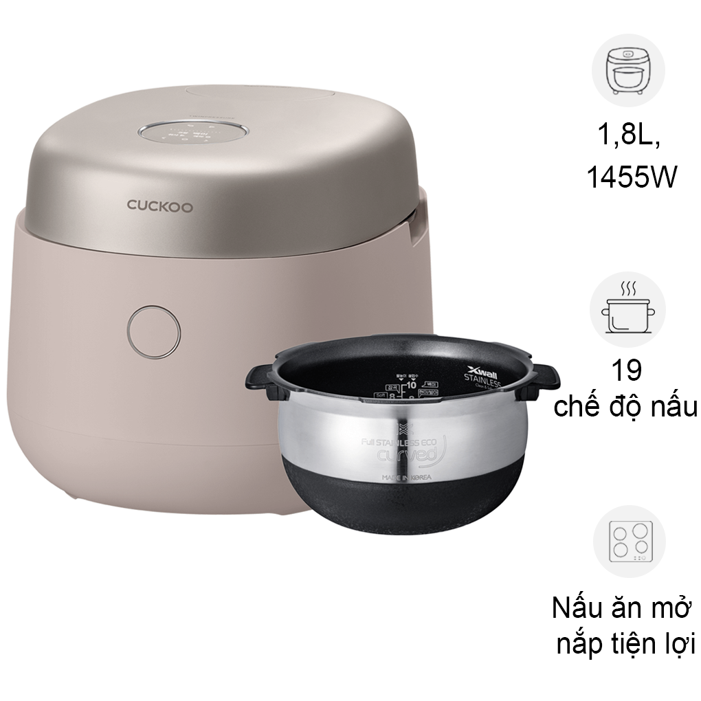 Nồi Cơm Điện Tử Áp Suất Cao Tần Cuckoo CRP-NHTR1010FP 1.8 Lít - Xuất Xứ Hàn Quốc