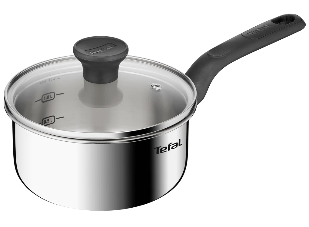 Quánh Inox Liền Khối Có Nắp Tefal Starter E3252295 - 16cm