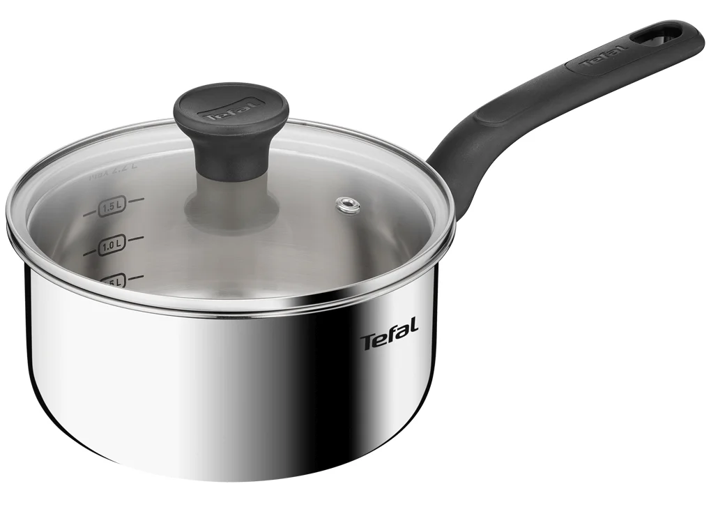 Quánh Inox Liền Khối Có Nắp Tefal Starter E3252395 - 18cm