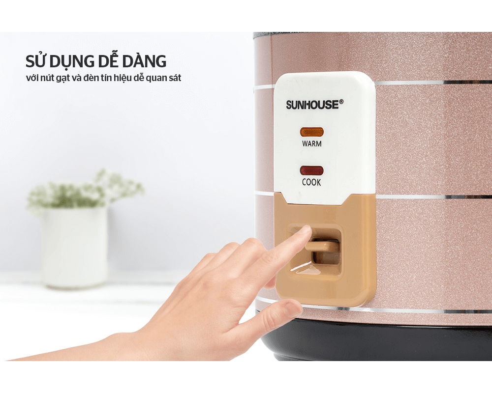 Nồi Cơm Điện Nắp Rời Sunhouse SHD8135 2.2 Lít 6