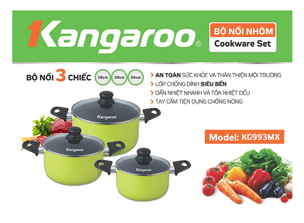 Bộ Nồi Nhôm Kangaroo KG993MX 4