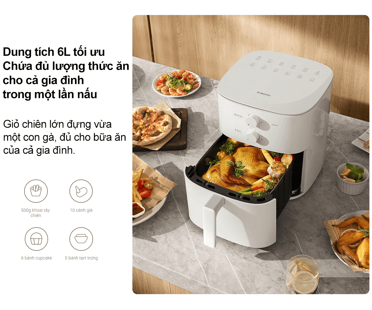 Nồi Chiên Không Dầu Xiaomi Air Fryer Essential EU (BHR8588EU) 6 Lít 13