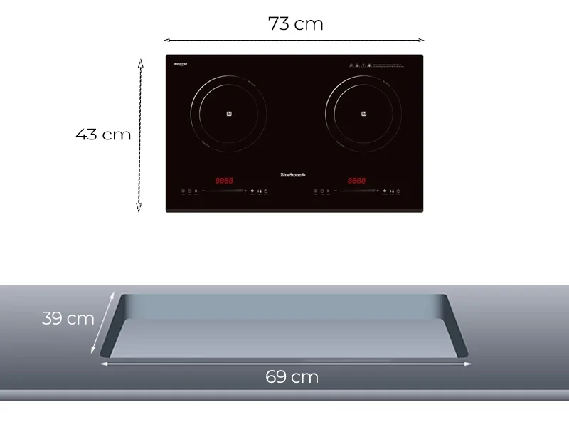 Bếp Từ Đôi BlueStone ICB-6825 5000W 8