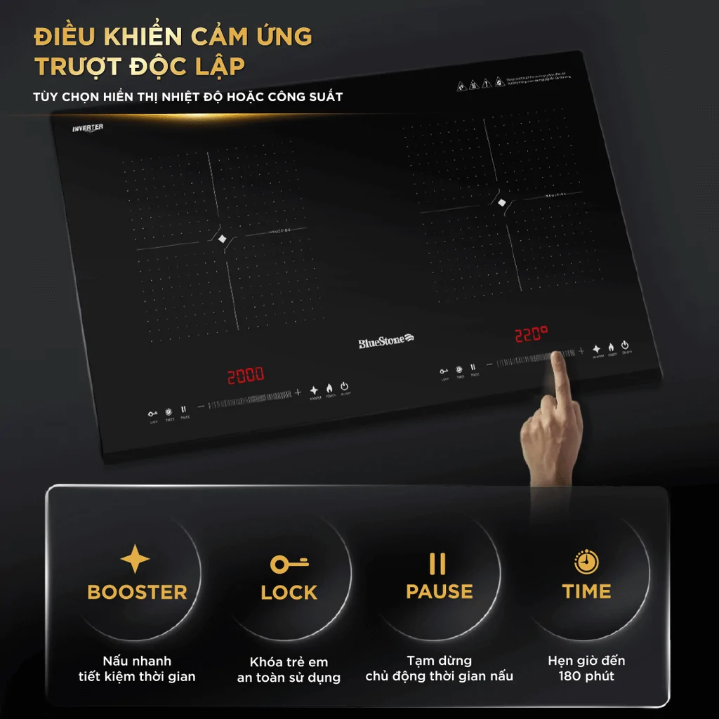 Bếp Từ Đôi BlueStone ICB-6939 5200W - Xuất Xứ Thái Lan 6