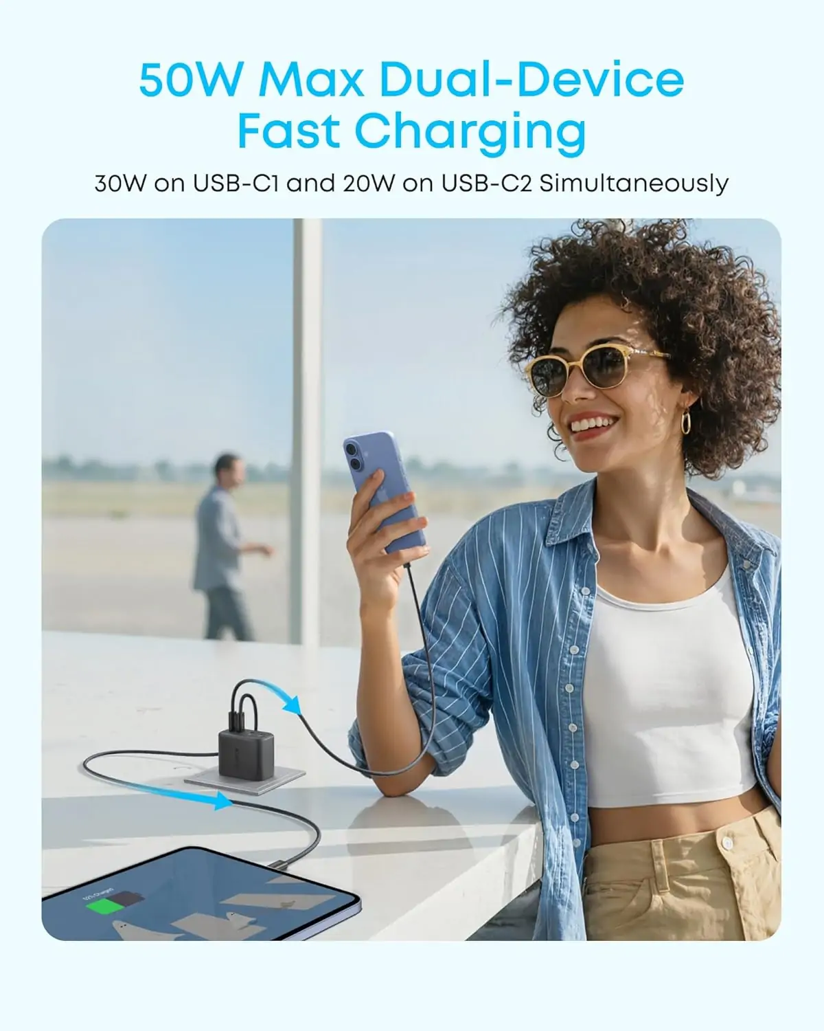 Củ Sạc Anker Zolo 2C2A 50W Đen (Black) B2B_A121E 2