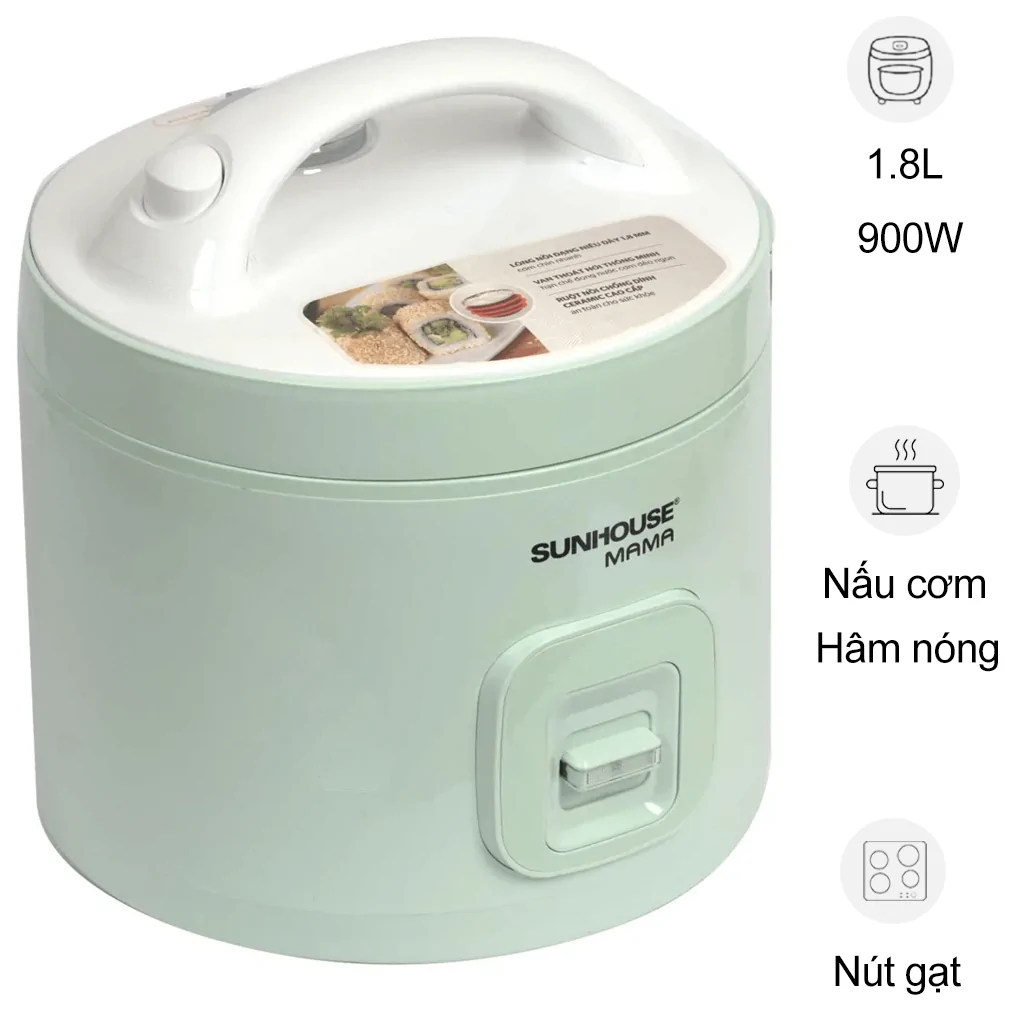 Nồi Cơm Điện Sunhouse Mama SHD8665B 1.8 Lít