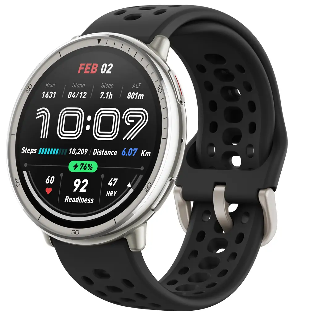 Đồng Hồ Thông Minh Amazfit Active 2 Round Đen Silicone