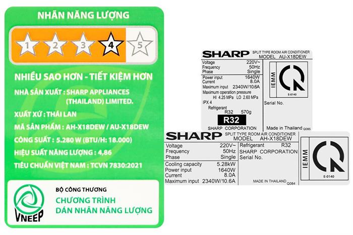 Máy Lạnh Sharp Inverter 2 Hp AH-X18DEW 6