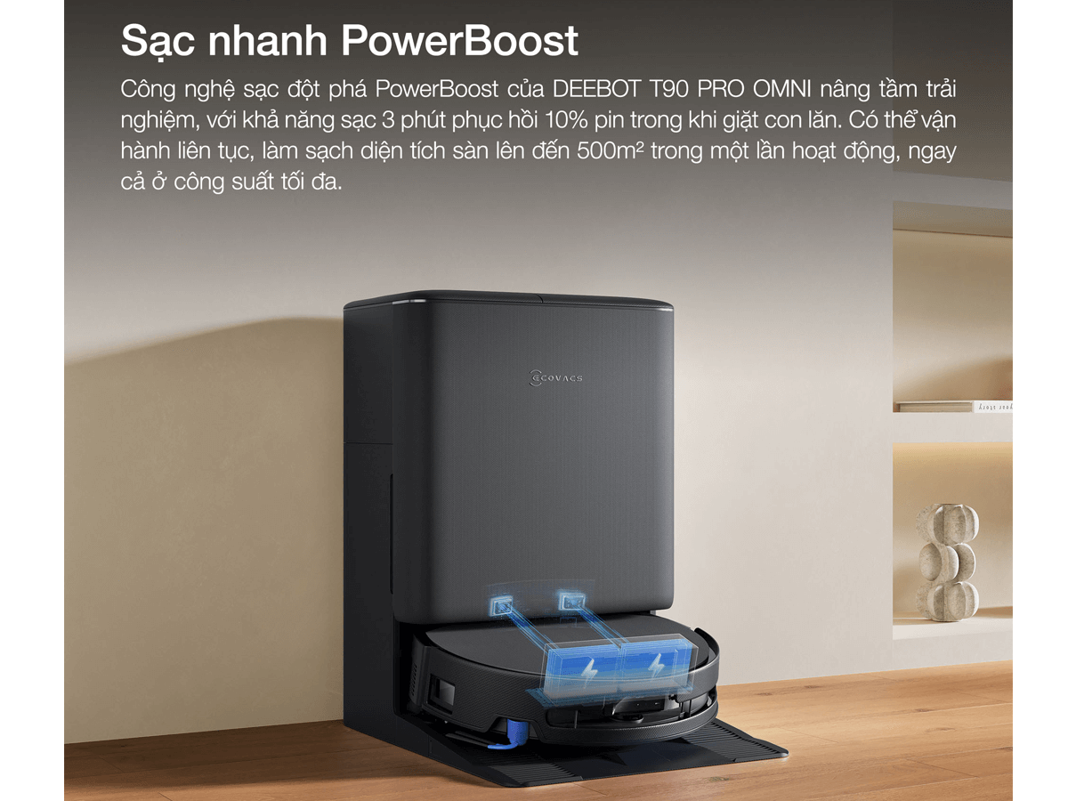 Robot Hút Bụi Thông Minh Ecovacs T90 PRO OMNI Màu Đen 11