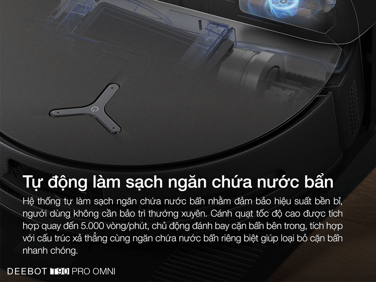 Robot Hút Bụi Thông Minh Ecovacs T90 PRO OMNI Màu Trắng 21