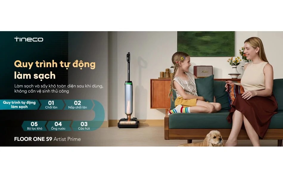 Máy Lau Sàn Hút Bụi Tineco Floor One S9 Artist Prime 15