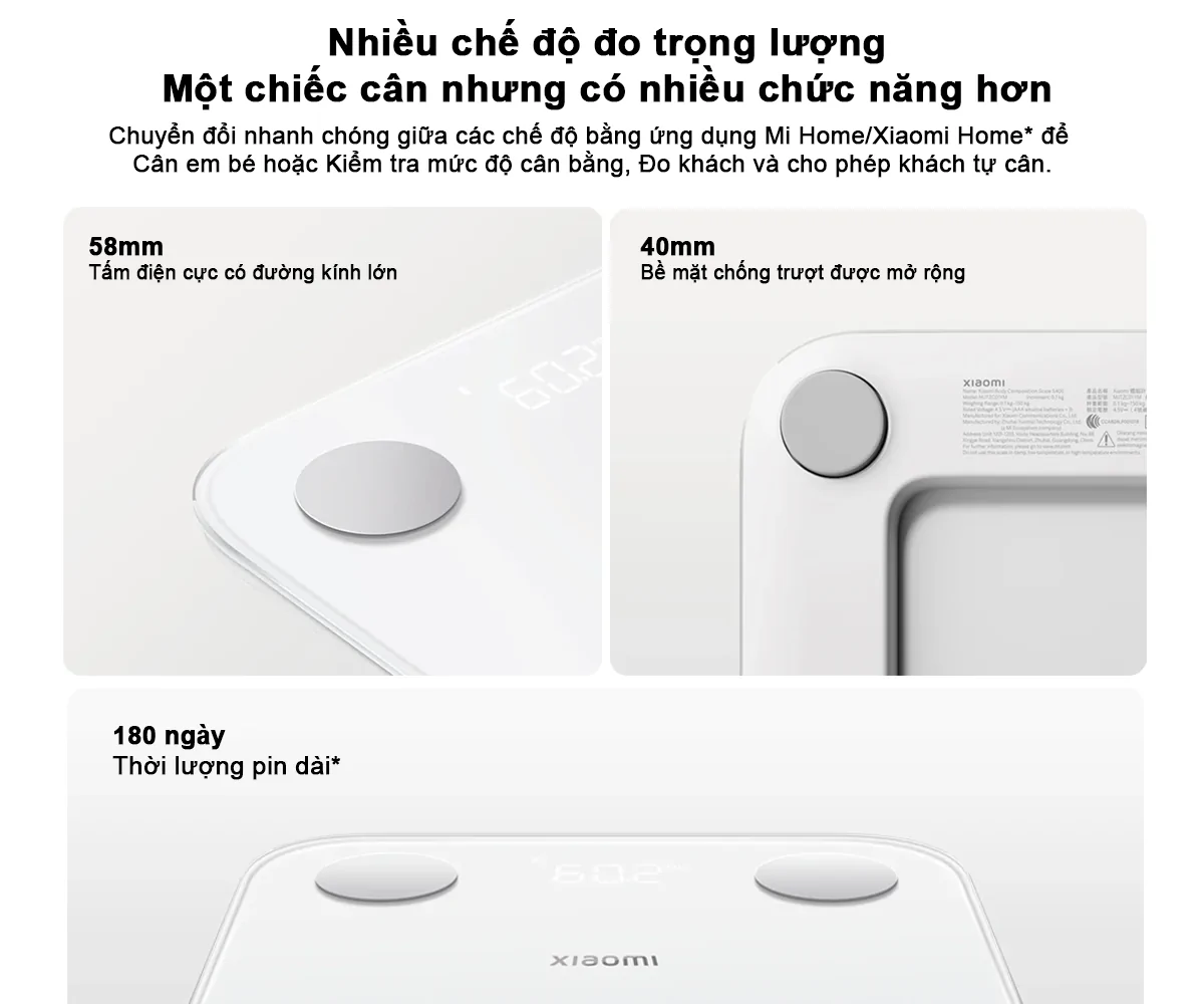 Cân Sức Khỏe Xiaomi Body Composition Scale S400 (BHR7793GL) 5