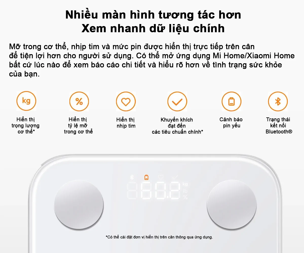 Cân Sức Khỏe Xiaomi Body Composition Scale S400 (BHR7793GL) 6