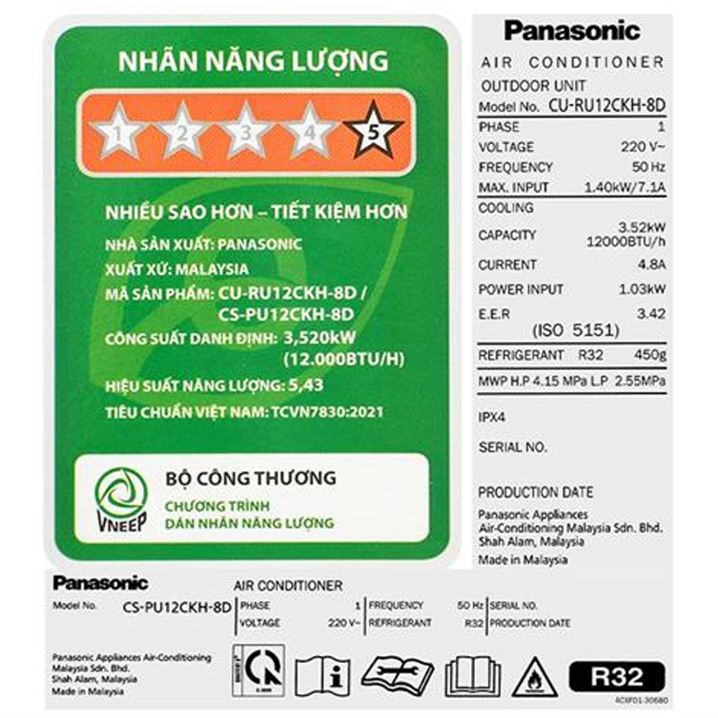 Máy Lạnh Panasonic Inverter 1.5 Hp CU/CS-PU12CKH-8D 3
