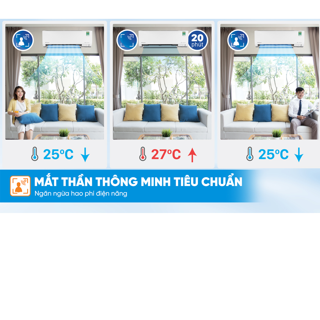 Máy Lạnh Daikin Inverter 1 Hp FTKM25AVMV 12