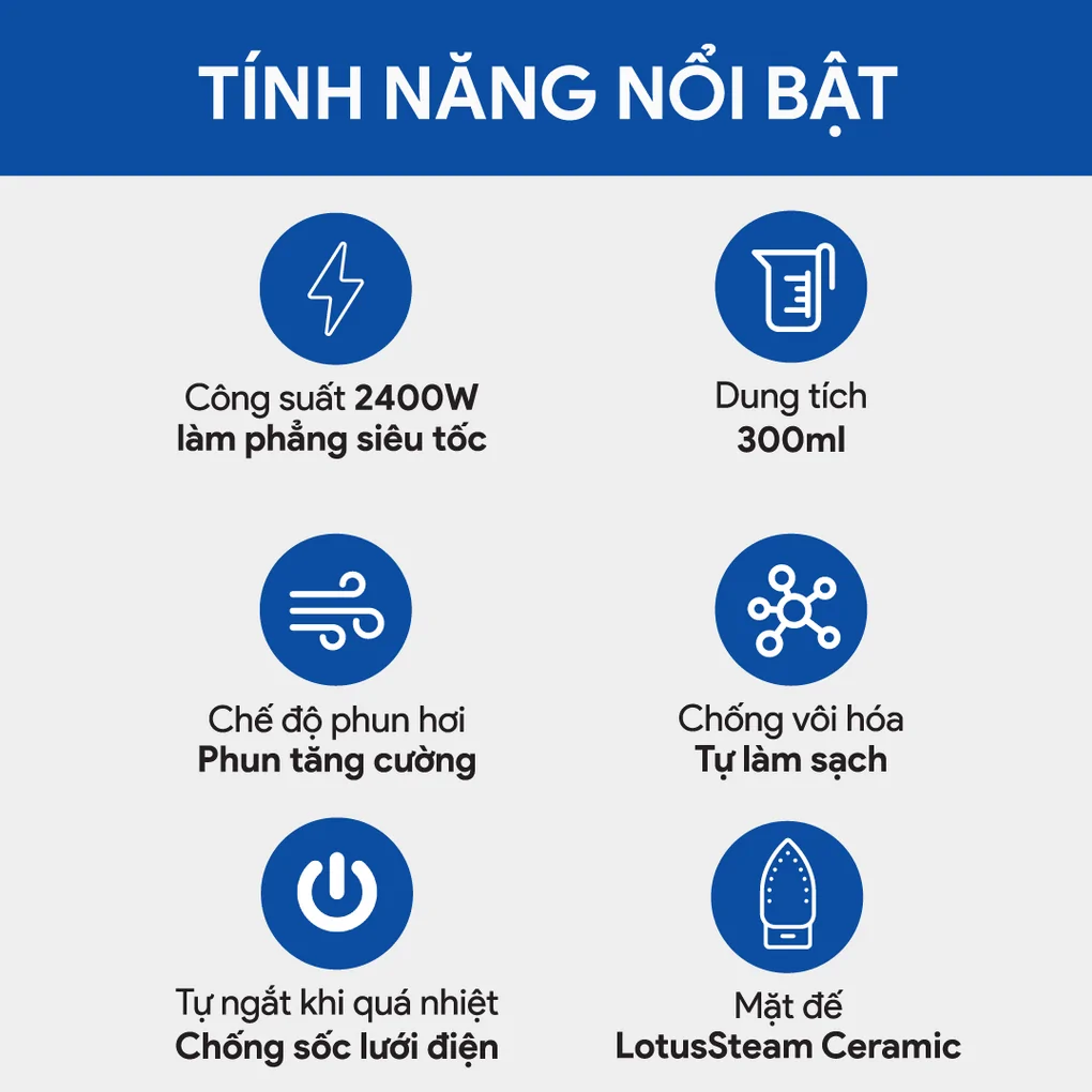 Bàn Ủi Hơi Nước Bluestone SIB-3833 2400W 4