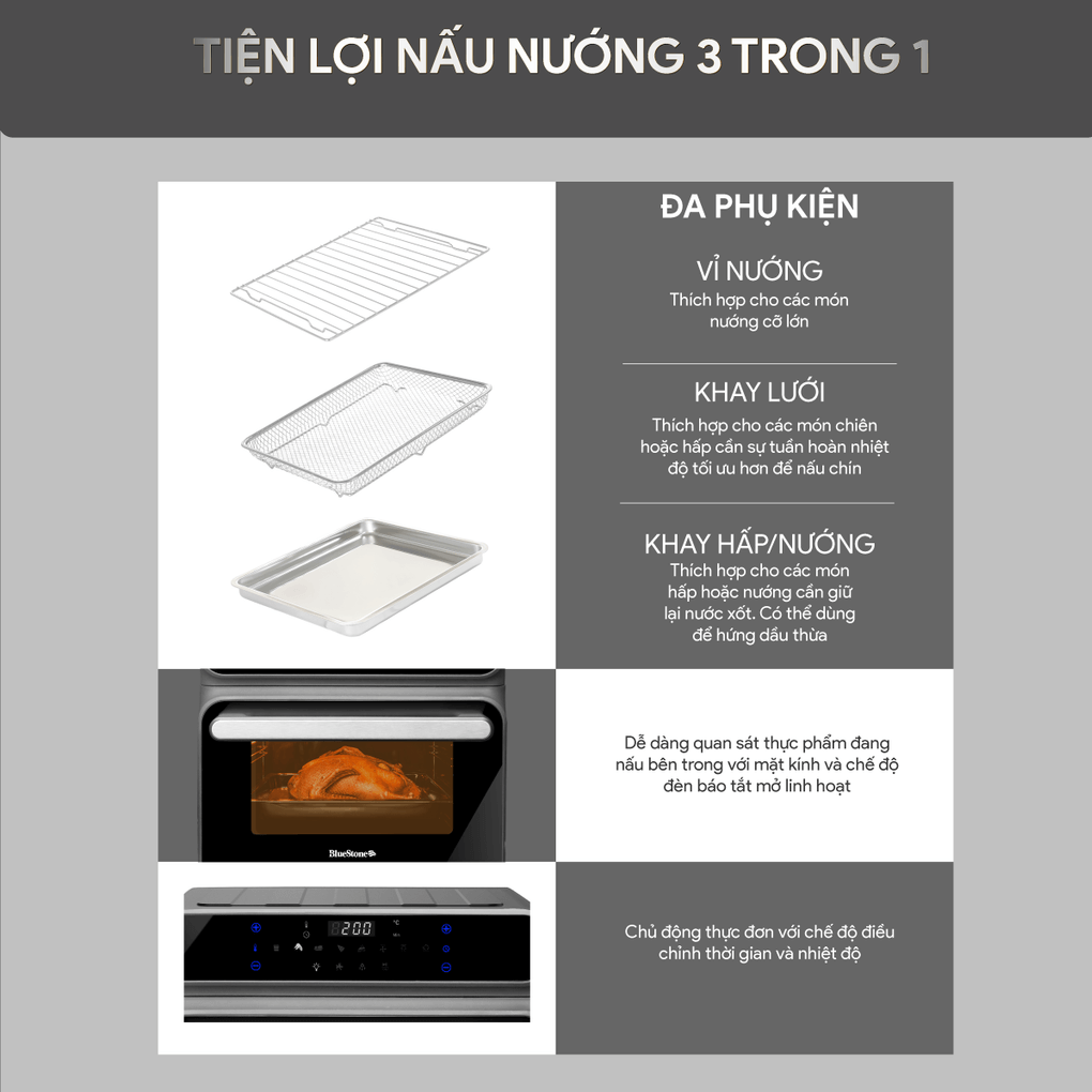 Lò Chiên Hơi Nước Đa Năng Bluestone AFB-5895 7
